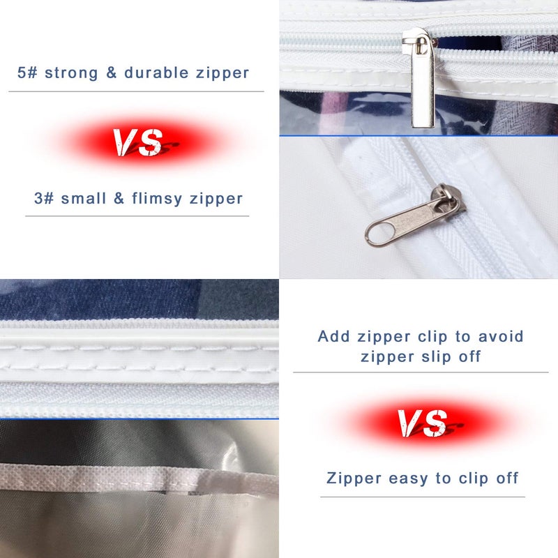 Zilink Clear Garment Bags for Storage 40 inch (2 Pack) Hanging Garment Rack Cover Suit Bags Organizer Hanging Clothes Cover for Suit Coats Jackets Dress Storage - Image 5